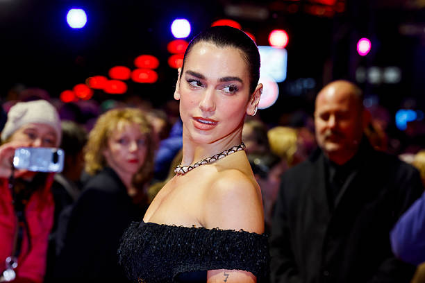 Singer Dua Lipa attends the Rosebush Pruning premiere during the 76th Berlinale International Film Festival Berlin at Berlinale Palast on February 14, 2026 in Berlin, Germany.
